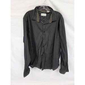 claiborne mens dress shirt size XXL black long sleeve button down